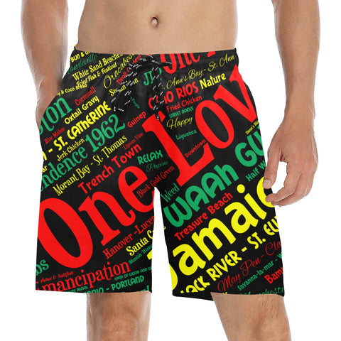 One love 876merch Men's Mid-Length Swim Shorts