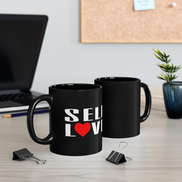 SELF LOVE Black mug 11oz